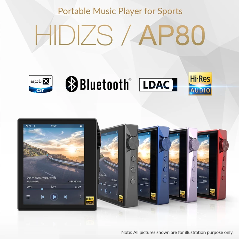 Мини mp3 плеер Hidizs AP80 ES9218P музыкальный с поддержкой Bluetooth без потерь LDAC AtpX USB DAC DSD FM