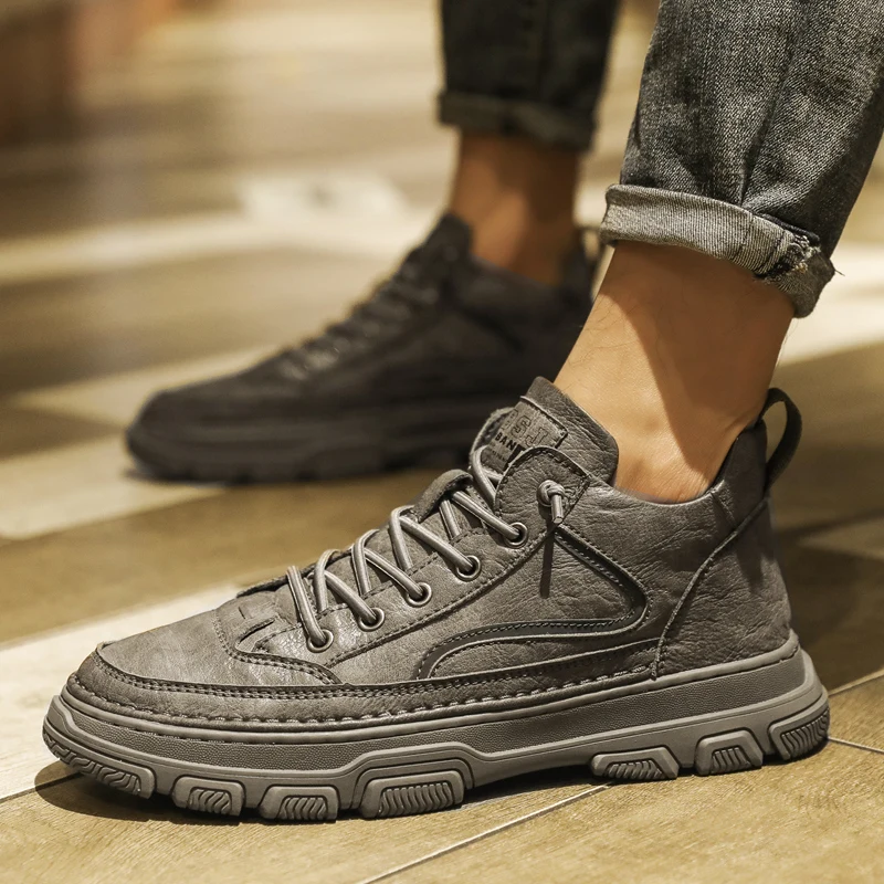 

Original Men Youth Casual Shoes Designer Black Sneakers For Men Comfortable Adult Casual Shoes High Top Flats Shoes For Mens