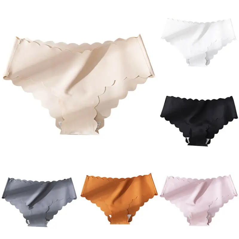 

Women's Seamless Ice Silk Invisible Briefs Underwear Panties Girls Soft Knickers