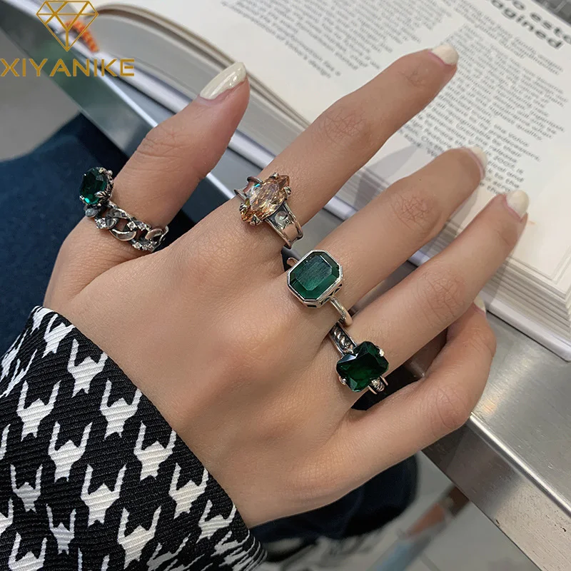 

XIYANIKE Silver Color Zircon Ring Female Fashion INS Trend Index Finger Unique High Quality Exquisite Handmade Jewelry