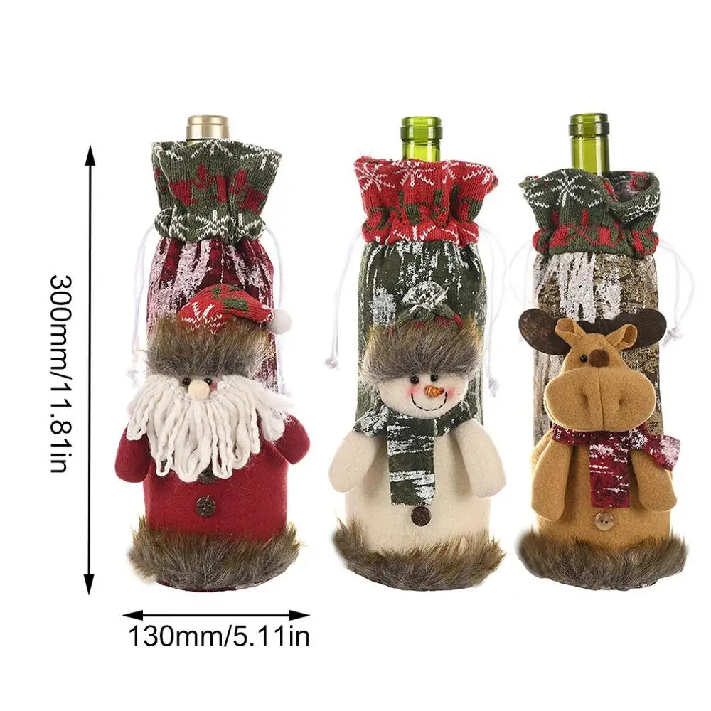 Рождественское красное вино держатель бутылки Обложка сумка эльф шампанское