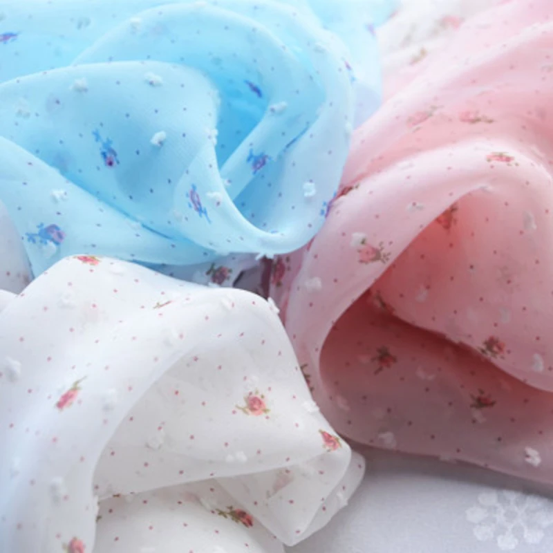 3/5/10 м Элегантная мягкая шифоновая ткань с цветочным принтом прозрачная Тюлевая