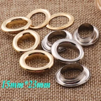 50 sets pale goldsilver brass oval eyeletsbarrel diameter metal eyelets grommets with washersfor leather canvas bag 5815mm