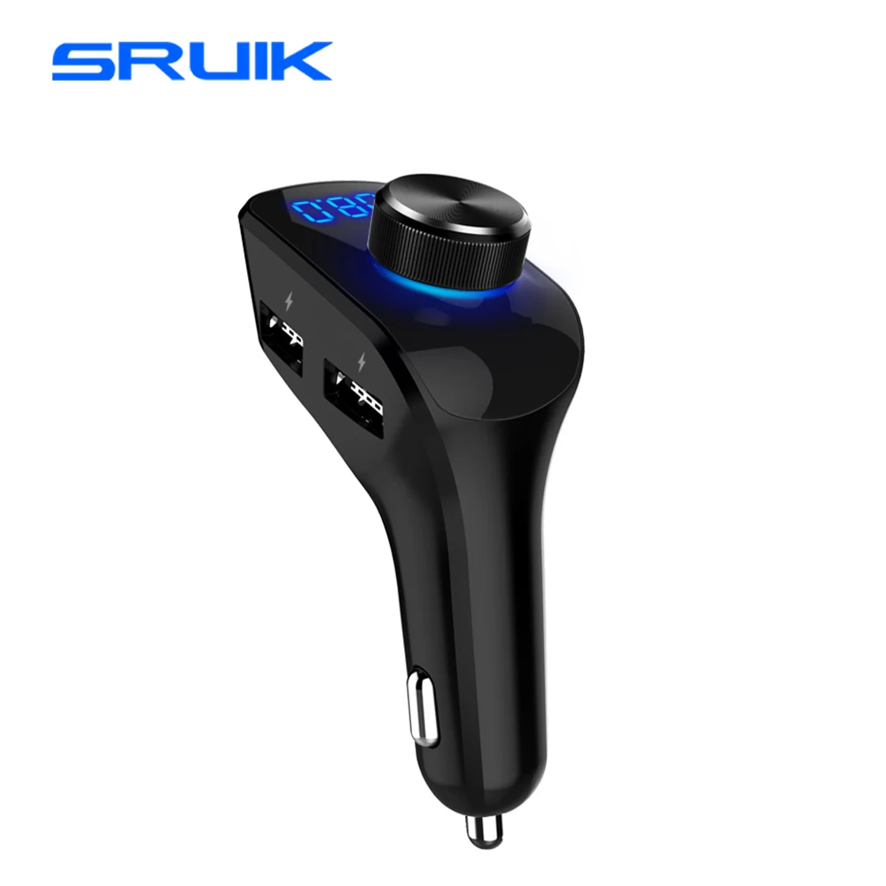 SRUIK Bluetooth fm-передатчик беспроводной Bluetooth 4,2 автомобильный Радио адаптер автомобильный комплект громкой связи вызов 3 usb порта Поддержка TF карты