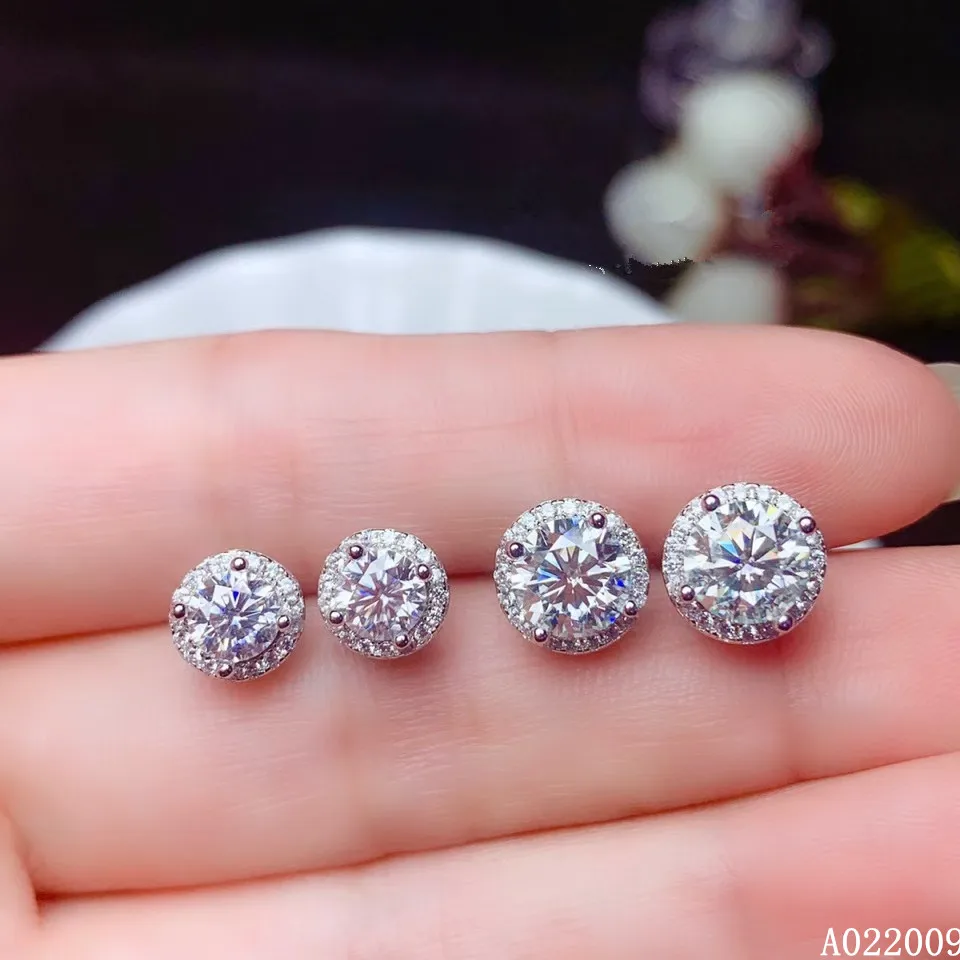 KJJEAXCMY Fine jewelry 925 sterling silver inlaid Mosang diamond female earrings fashion girl ear stud Support test