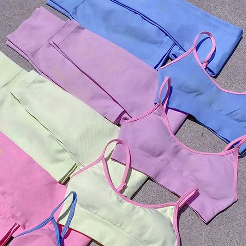 

Sexy Patchwork Sleeveless Yoga Set 2 Piece Seamless Gym Workout Clothes New Running Leggings High Waist Shorts Sportswear Suits