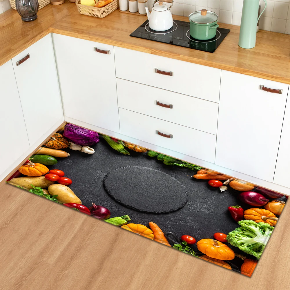 

Entrance Doormat Kitchen Rug Bedroom Hallway Decoration Floor Mat Home Bathroom Balcony Seasoning Pattern Anti-Slip Long Carpet