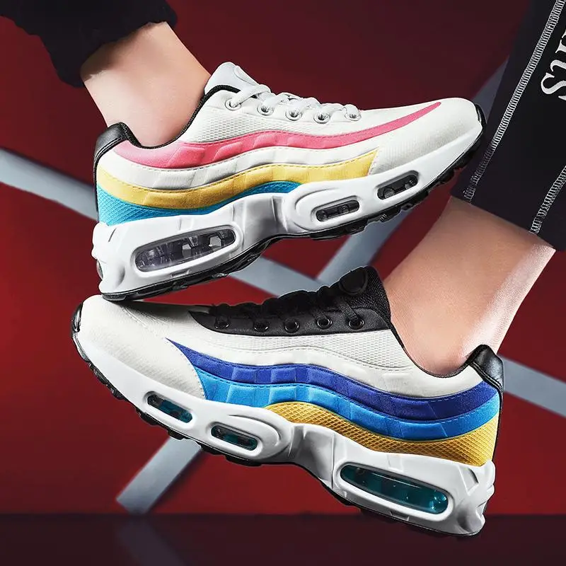 

Classic Men's Running Shoes Full Palm Air Cushion Couple Replica Tide Shoes Dad Shoes Breathable Height Increasing Mens Sneakers