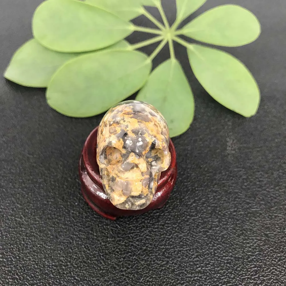 Высокое качество 1 5 дюйма натуральная океананическая яшма в форме черепа камень