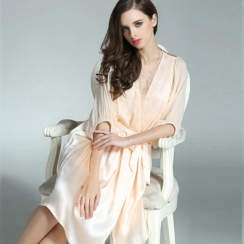 

Sexy Nightgown Women Silk Luxury Night Robe Dress Summer Sling Nightdress Suit 2 Pcs Silkworm Women's Pyjama For Women Homewear