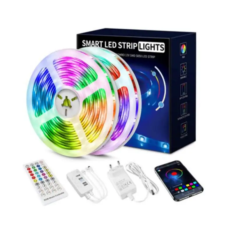

20m LED Light Strips Bluetooth Controller Flexible RGB 5050 Decoration BackLight Lamp Night light Luminous String For Bedroom