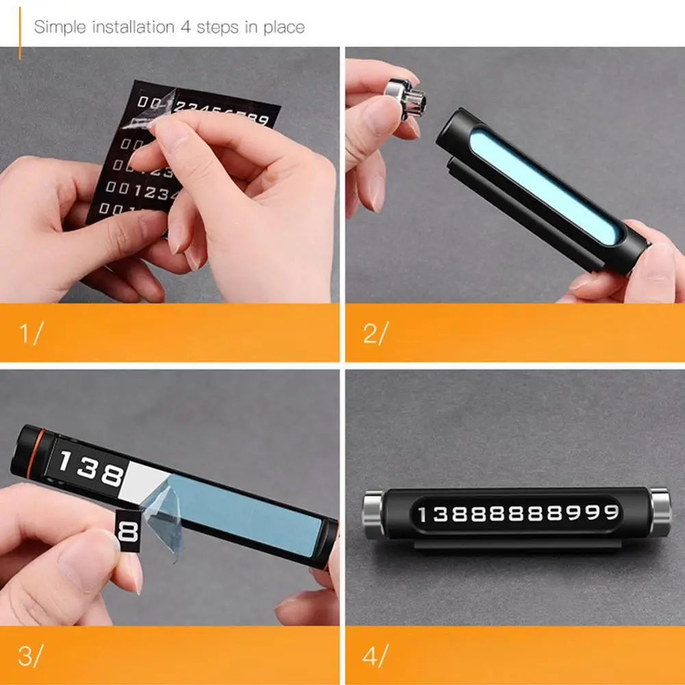 Светящаяся Скрытая Автомобильная карточка для временной парковки поворотная