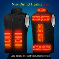 9 psc heated vest men women usb electric heated jacket thermal vest jacket heating vest padded jacket men vest veste chauffante