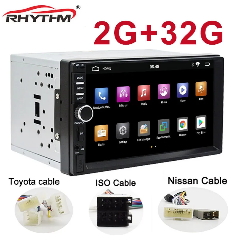 Автомобильная Мультимедийная система 2 Гб + 32 ГБ android 9 0 7 дюймов 1080P GPS BT Wi-Fi FM AM RDS DAB