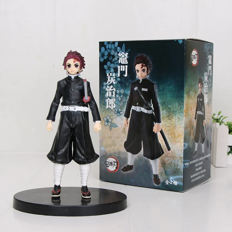16 см аниме демон убийца фигурка игрушка Черный Kamado Tanjiro Demon Slayer Kimetsu No Yaiba ПВХ фигурка рождественские подарки - Цвет: black Tanjirou box