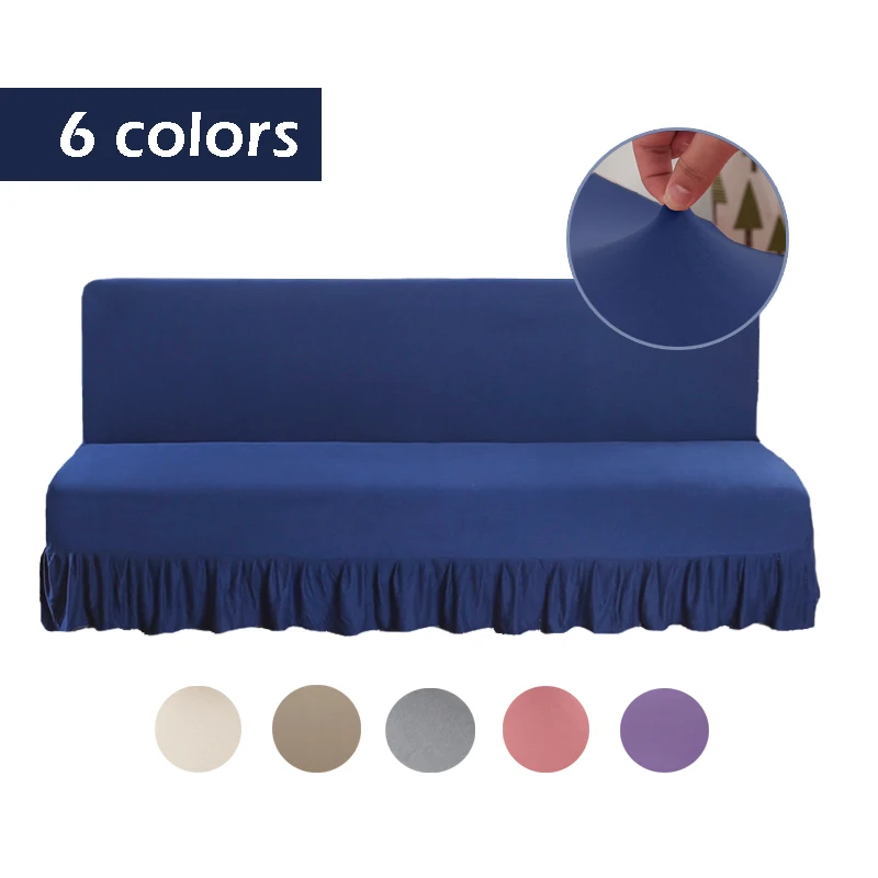 

Elastic Sofa Bed Cover Without Armrest Ruffle Stretch Sofa Covers Full Cover Anti-dirty Waterproof Living Room Couch Slipcover