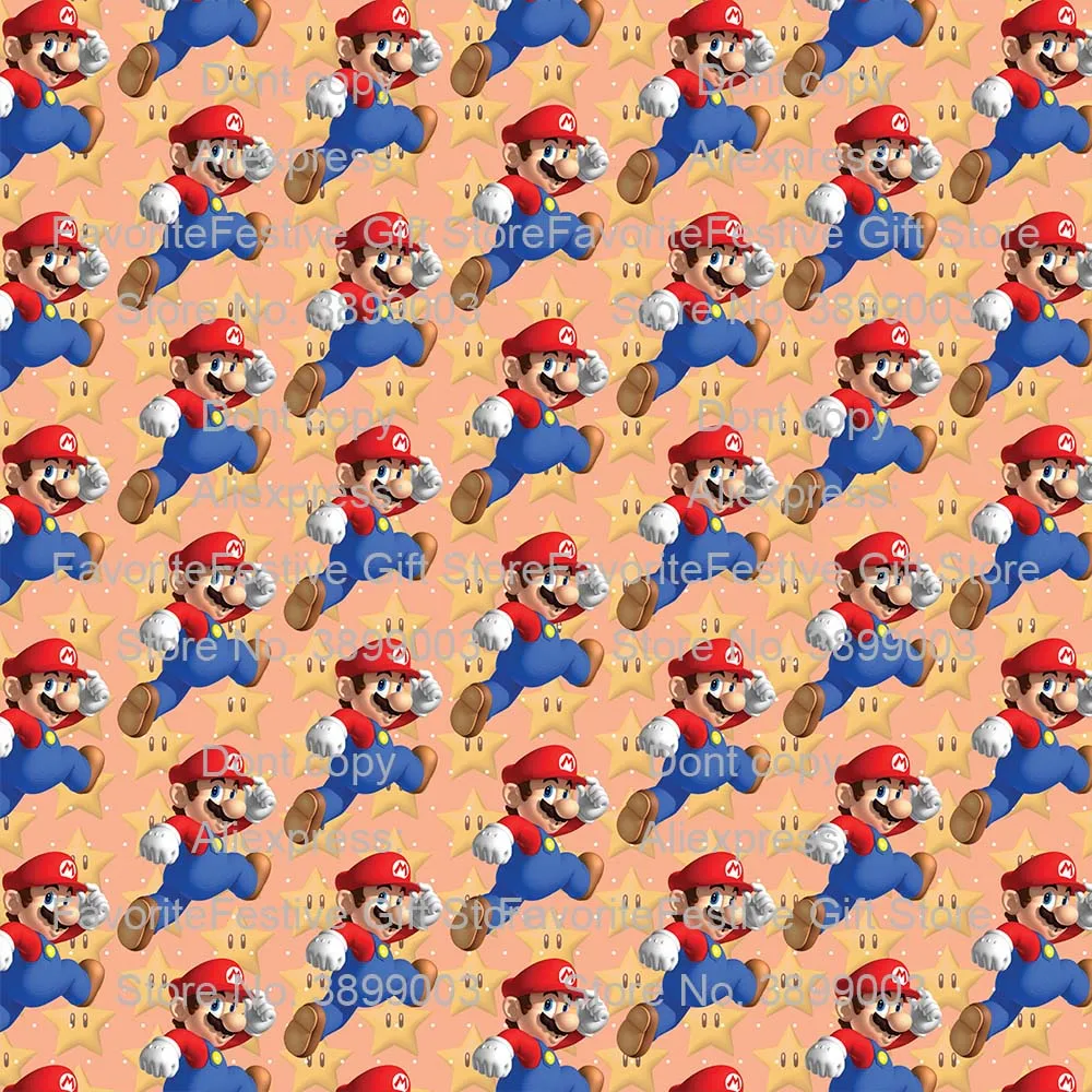 

165x100cm Super Marios bros and Mushroom Action Cartoon Bedding diy Sewing Quilting diy for boys Baby patches fabric for dress