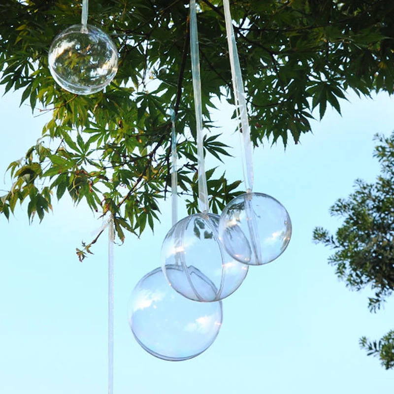 1 pc High Transparent Plastic Hollow Ball Christmas Decoration Hanging Wedding Candy Box Eternal Flower | Дом и сад