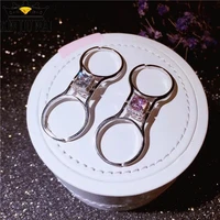 3 colors ins vibrato open folding flip immediately change two color rings female korean two pink and white crystal ladys rings