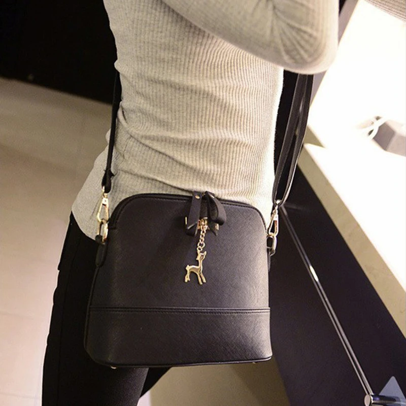

Women shoulder bags messenger bag leather small shell bag famous brand crossbody bag Deer Spliced Collision color