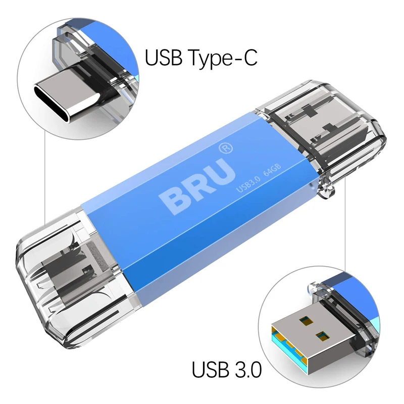 BRU OTG флешка Usb 3,0 флеш-накопитель type-c высокоскоростной флеш-накопитель Usb флешка 16g 32g 64gb 128gb Логотип на заказ