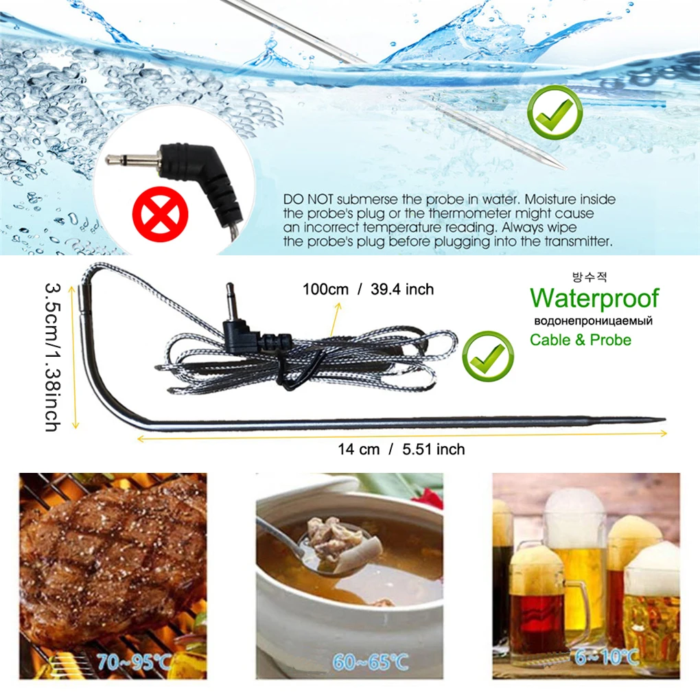 

BBQ Thermometer Remote Cooking Temperature Meter LCD Screen Barbecue Digital Thermometer