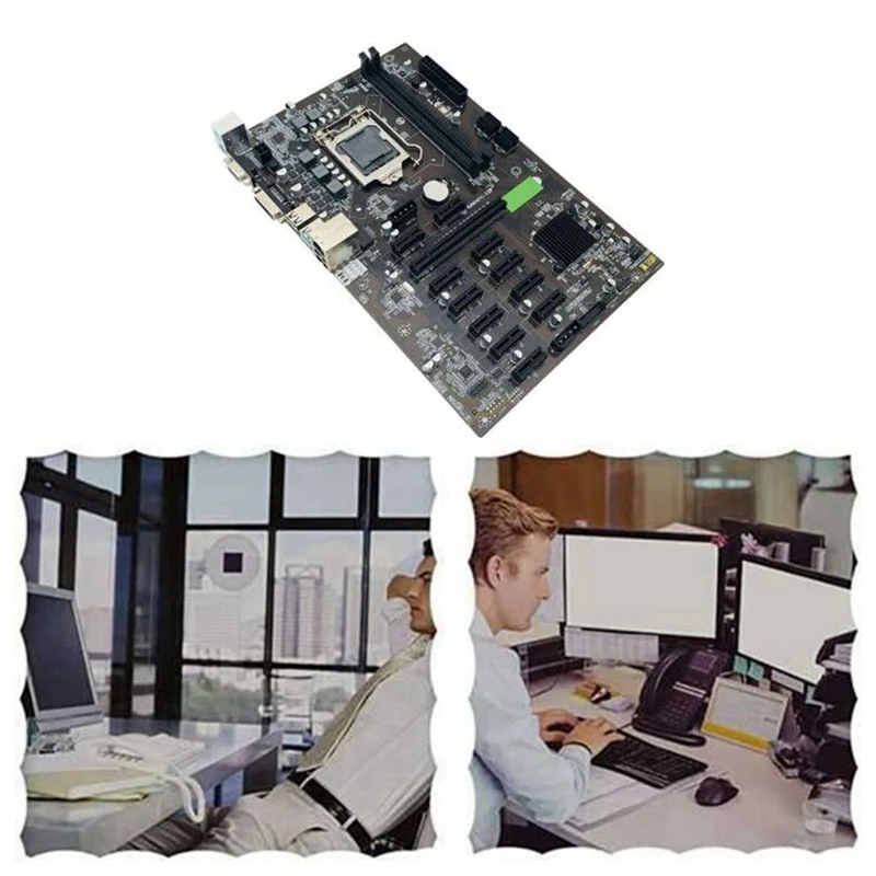 Материнская плата B250C для майнинга BTC 12 слотов графической карты LGA 1151 с сетевым