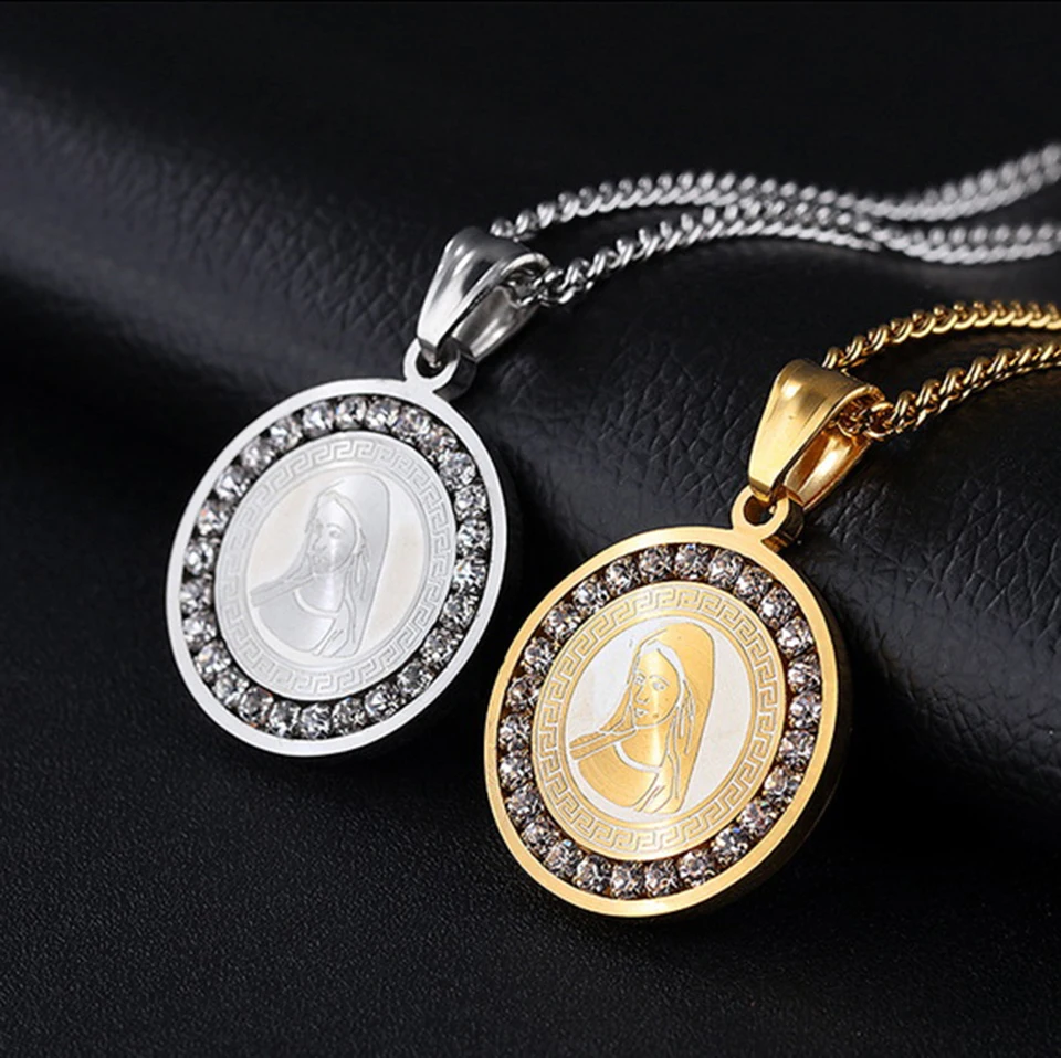 Ожерелье с подвеской из фианита Guadalupe мужское ожерелье титана нержавеющая сталь