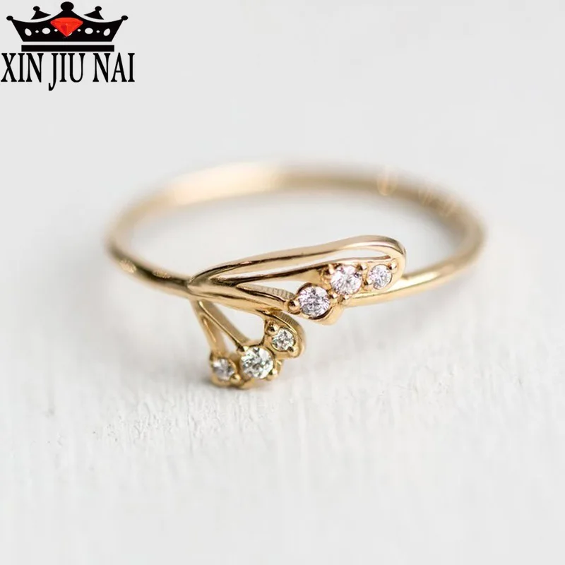 

Delicate Fashion Fan Peacock Feather wedding CZ Lady Ring Cubic Zirconia CZ Leisure Jewelry Gift Elegant temperament woman ring