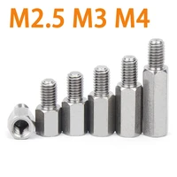 510pcs m2 5 m3 m4 304 stainless steel hex standoff male to female spacer hexagon for computer pcb motherboard spacer bolt
