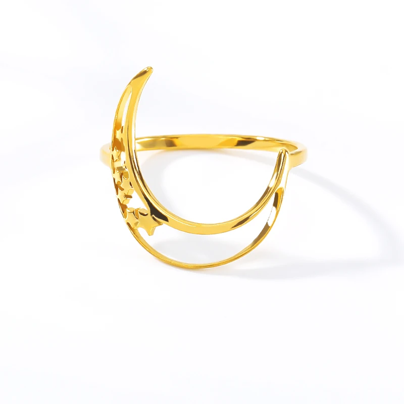 Новинка 2019 модные ювелирные изделия полые лунные кольца для женщин и мужчин