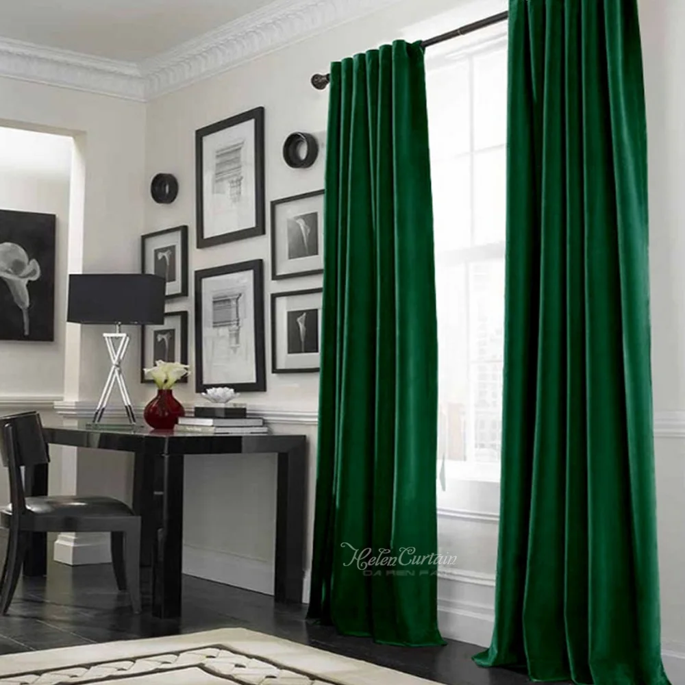 Бархатная занавеска для гостиной спальни кухни сплошного цвета | Дом и сад