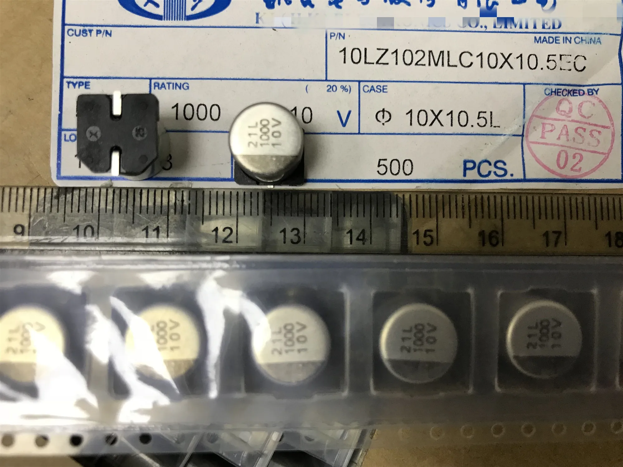 

10PCS 1000uf10v 10x10.5mm SMD aluminum electrolytic capacitor