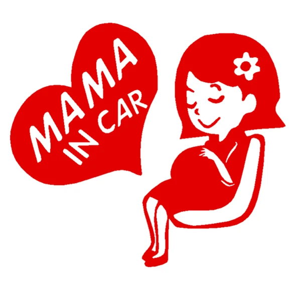Fashionable Pregnant Mother Mom Cute Creative Decal Truck Windshield Fashion Pvc Car Sticker Black/white 19cm*17cm | Автомобили и