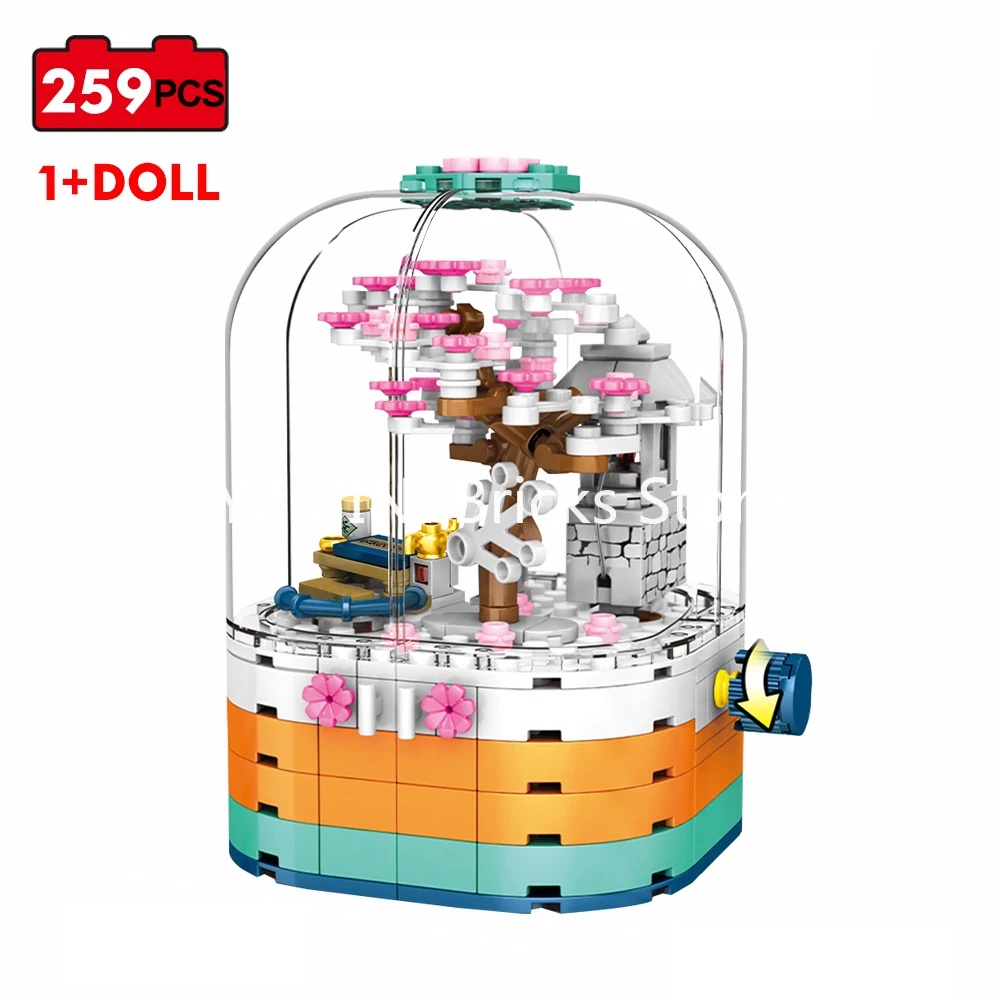 Sembo блок конструктор Модель белый Ангел светильник вращающаяся коробка вишня в