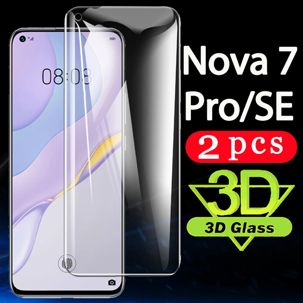 2 шт. закаленное стекло для huawei nova 7i 7 6 se 5 5i pro 5t 5Z 4 4e Защитная пленка экрана