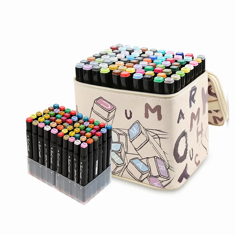 

Permanent Alcohol Oily Marker Double-headed Black Rod 30 Color Set Student Animation Indoor Office Marker Art Painting Supplies