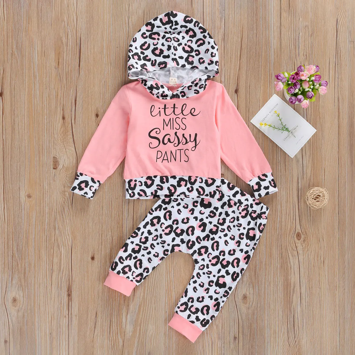 

2020 New Hot Fashion Kids Shirt Jogger Pants Suit Leopard Printed Round Neck Long Sleeve Girl Fall Trousers ropa de bebe