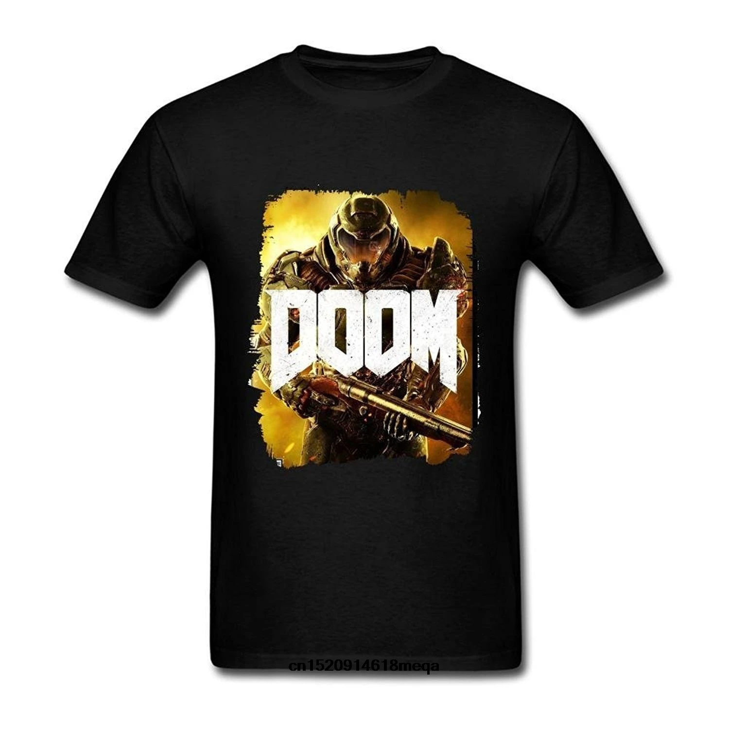 JuDian DOOM 2016 постер для видеоигр футболка мужчин унисекс с коротким рукавом Мужская