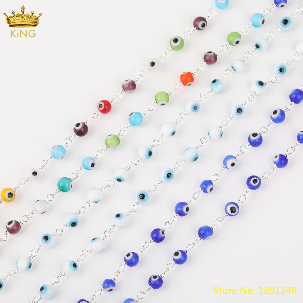 Эмалированные бусины 5 метров 6 мм серебристая цепочка с розам ювелирные изделия