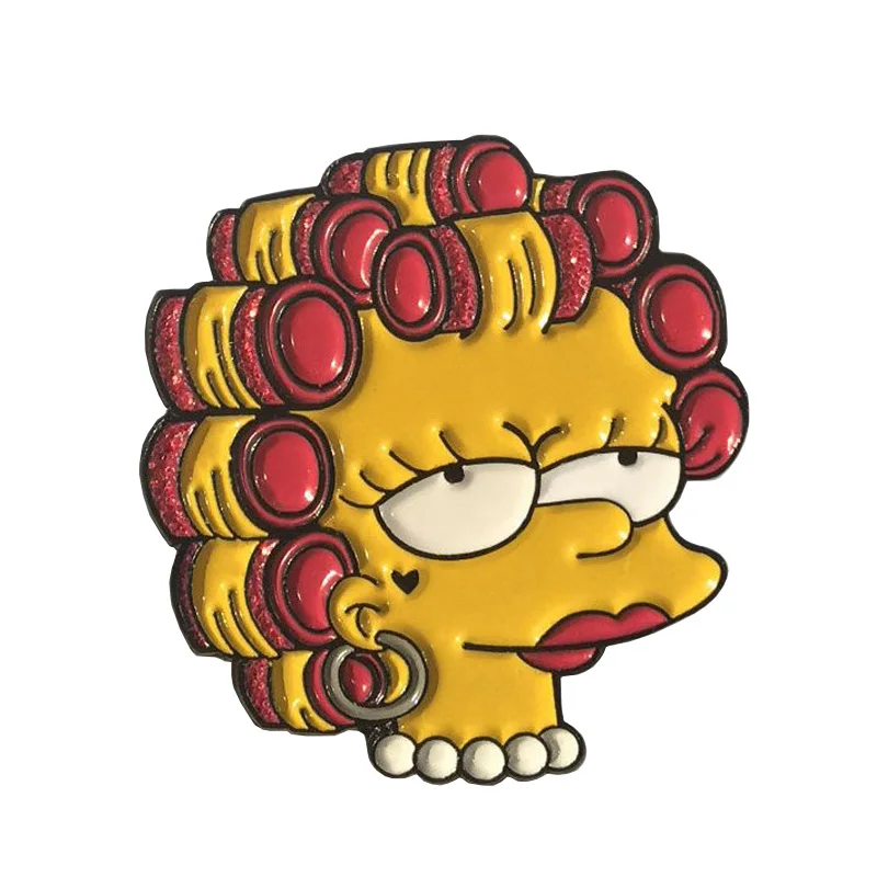 Эмалированная брошь Лиза любимая американская мультяшная девочка ящерица