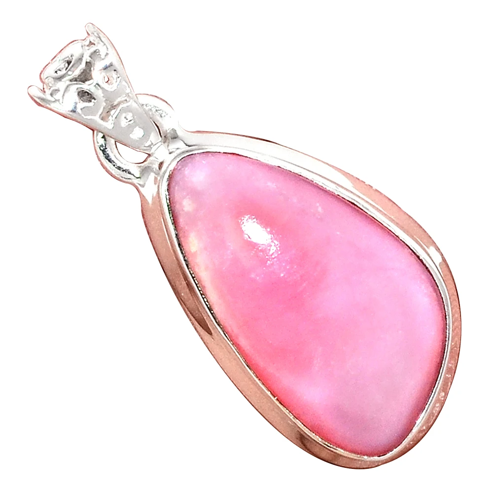 

Genuine PINK OPAL Pendant 925 Sterling Silver, Total Length : 33.3 mm, AP7053