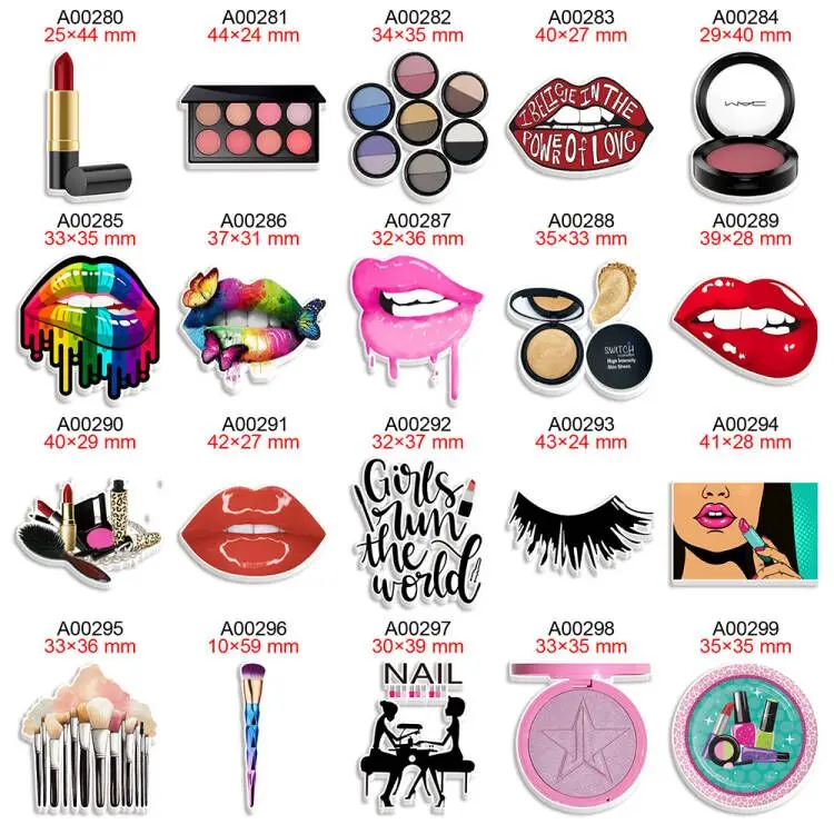 

30pc/lot Beautiful Resin Charms Red Lip Makeup Cosmetic Pattern Planar Resin