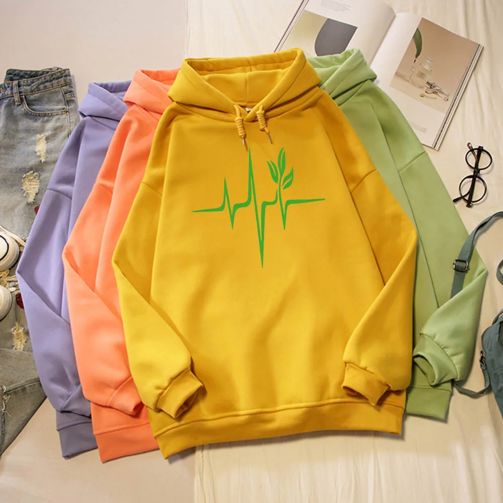 Hip Hop Leaf Cartoon Sweatshirts Women Long Sleeve Winter Autumn Oversized Punk Hoodies Unisex Fleece Sweetshirts Swetry Damskie