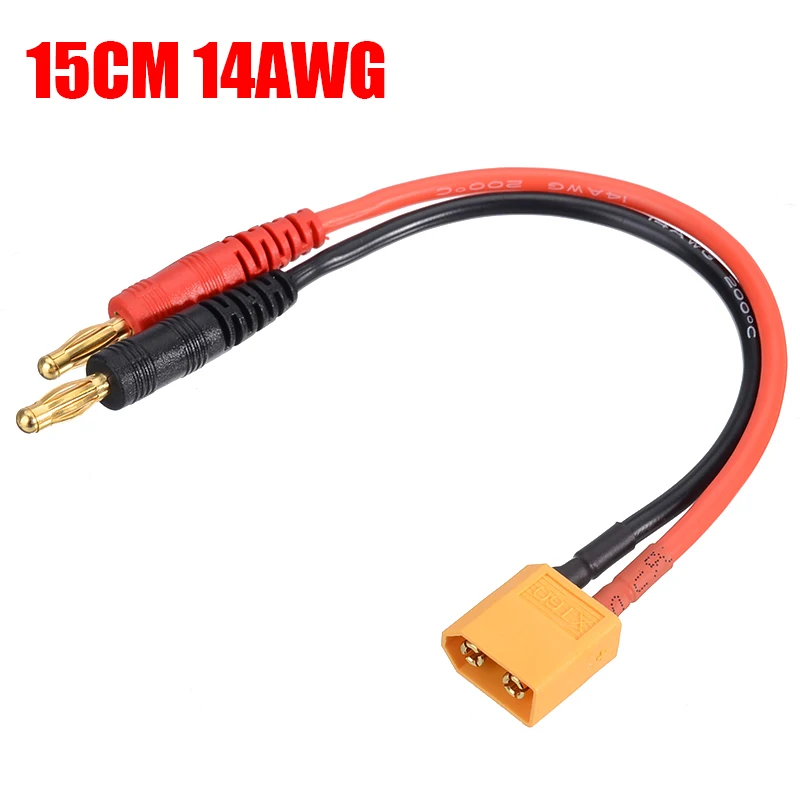 15CM 14AWG 1 шт. XT60 штекер до 4 мм разъемы линия 12AWG/14AWG зарядный кабель 15 см/30 см литиевая батарея баланс зарядки адаптер линия - Цвет: 15CM 14AWG