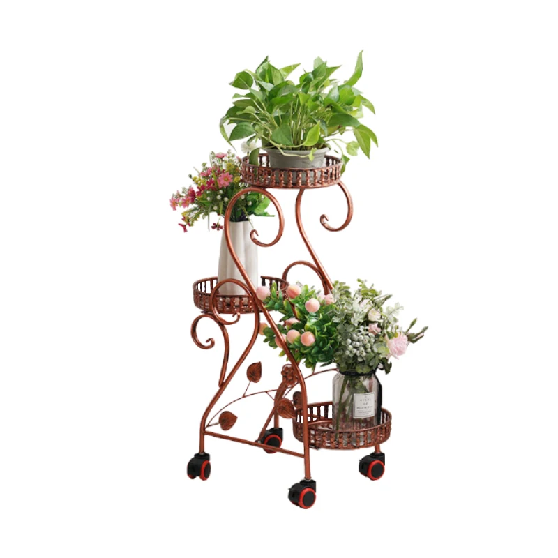 Полка для цветов из кованого железа многоярусная комнатная полка выращивания на