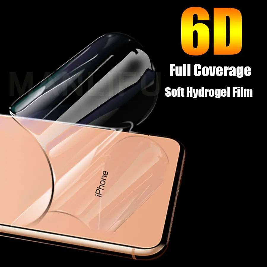 6D мягкая Гидрогелевая силиконовая ТПУ пленка для apple iphone 11 Pro XS Max XR iphone X 7 8 Plus Защитная Гидрогелевая пленка
