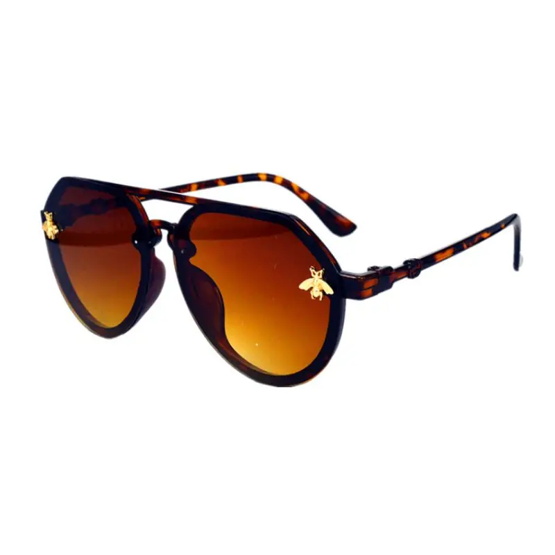 2020 женские солнцезащитные очки милые круглые с маленькой Пчелкой UV400 пластиковые