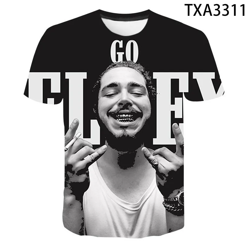 

2021 New Summer Post Malone 3D Printed T Shirts Casual Boy Girl Kids Fashion Streetwear Shirts Men Women Children Cool Tops Tee