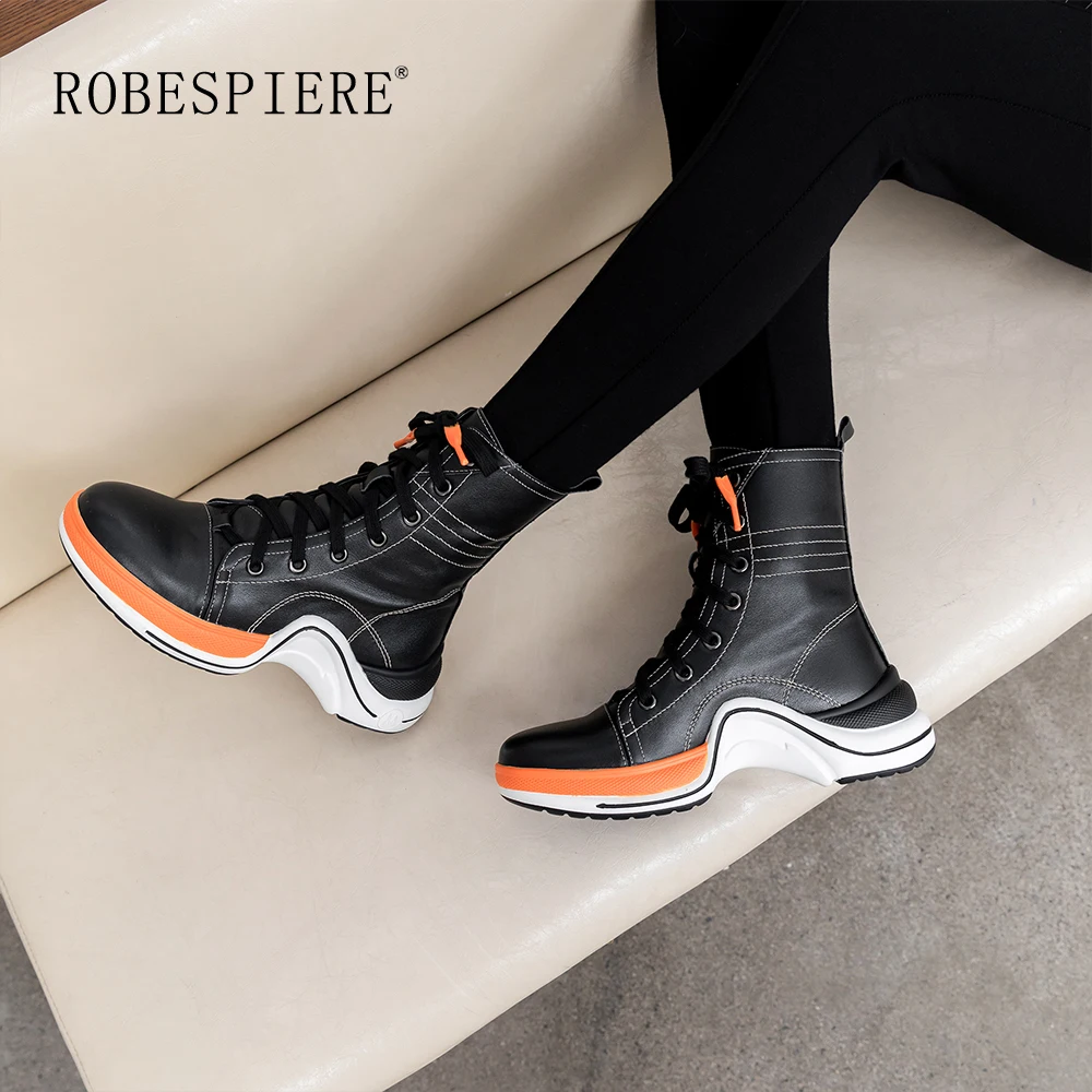 ROBESPIERE/ботинки из натуральной кожи женские новые кроссовки стильная плюшевая